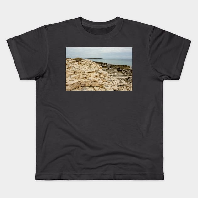 Limestone Coast in Kamenjak Park, Croatia Kids T-Shirt by jojobob